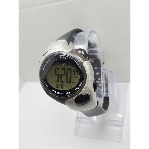 Nike Triax 35Lap Digital Chrono Watch WG48 4000 100M New Battery Black Band Mens - Picture 2 of 11